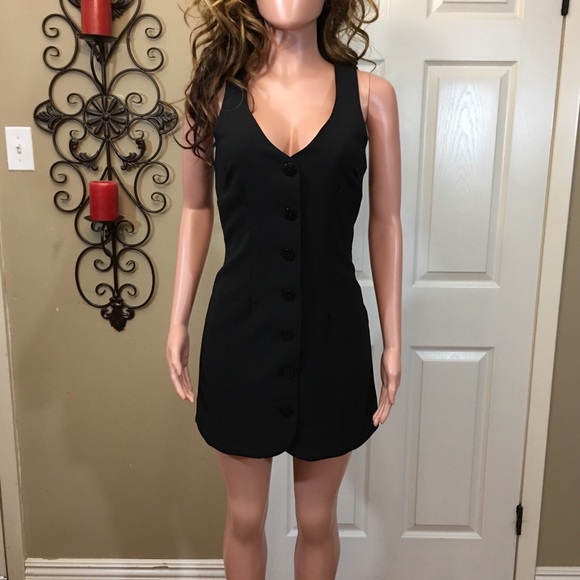 SIZE 2 Cooperative black button front mini dress - Picture 3 of 8